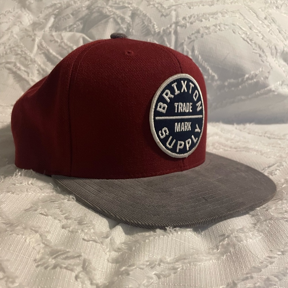 Brixton Trucker hat burgundy and gray